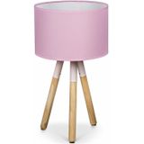 Lanterfant | Tafellamp Kim diameter 23 cm x hoogte 40 cm roze tafellampen katoen, hout tafellampen verlichting | NADUVI outlet