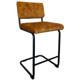 4uDesigned | Barkruk Rachel breedte 50 cm x diepte 53 cm x hoogte 99 cm x zithoogte goudgeel barkrukken velvet, metaal poefs | NADUVI outlet