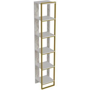 Boekenkast - Goud & Wit,2x178,5x31,3cm - Stijlvol Melamine Design