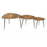 Mister Habitat | Set van 3 Salontafels The Organic tafel 1: breedte 72 cm x hoogte 45 cmtafel naturel, bruin bijzettafels | NADUVI outlet