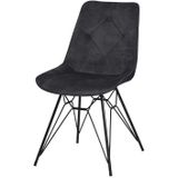 4uDesigned | Eetkamerstoel Bacchus lengte 86 cm x breedte 47.5 cm x diepte 60 cm x zithoogte antraciet eetkamerstoelen velvet, | NADUVI outlet