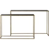 Light & Living | Bijzettafel Boca lengte 100 cm x breedte 25 cm x hoogte 80 cm zwart bijzettafels metaal tafels meubels | NADUVI outlet