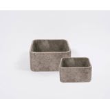 D&M Deco | Set van 2 bloempotten Rough klein: lengte 36 cm x breedte 36 cm x hoogte 14 cmgroot: taupe kommen & schalen beton | NADUVI outlet