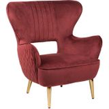 Kaja Collection | Fauteuil Anna breedte 86 cm x diepte 75 cm x hoogte 93 cm rood, messing fauteuils staal stoelen & fauteuils | NADUVI outlet