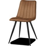 Sense' Living | Eetkamerstoel Jamy - totaal: breedte 43 cm x hoogte 86 cm- cognac eetkamerstoelen microvezel stoelen & fauteuils | NADUVI outlet