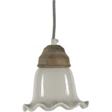Pomax | Hanglamp Giulia lengte 16 cm x breedte 16 cm x hoogte 16 cm wit hanglampen keramiek/hout binnenverlichting verlichting | NADUVI outlet