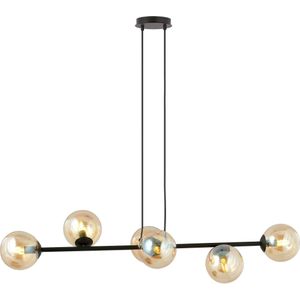 Zwarte hanglamp eettafel Valentino 6-lichts | NADUVI Collection