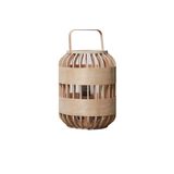 D&M Deco | Lantaarn Willow lengte 35 cm x breedte 35 cm x hoogte 80 cm naturel windlichten hout kaarsen & kandelaars decoratie | NADUVI outlet