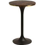 Kaja Collection | Bijzettafel Logan Marmer ? 40 cm x hoogte 62 cm x dikte 3 cm zwart, bruin bijzettafels staal, marmer tafels | NADUVI outlet