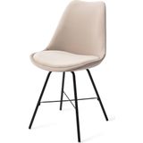 Urban Lifestyle | Eetkamerstoel June - totaal: breedte 47.5 cm x diepte 59.5 cm x beige, zwart eetkamerstoelen velvet, metaal | NADUVI outlet