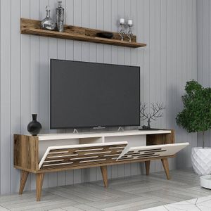 Set van TV-meubel en wandrek Valensiya | Kalune Design