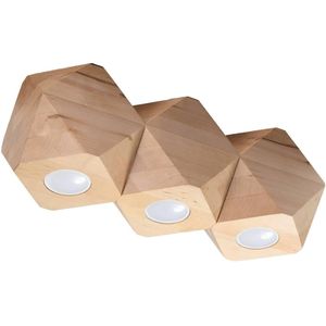 Sollux Lighting - Plafondspot Woody 3 natuurlijk hout