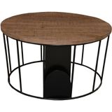 Mister Habitat | Salontafel Daily Paper small: diameter 70 cm x hoogte 35 cm naturel, zwart salontafels mangohout, staal | NADUVI outlet