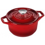 Swiss Diamond | Cast au Four Braadpan small: diameter 20 cm rood, zilverkleurig potten & pannen aluminium, gietijzer kookgerei | NADUVI outlet