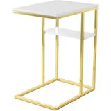 Hearthome & Living | Bijzettafel Lucilla rvs goudkleurig 35x48x62 cm bijzettafels | NADUVI