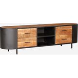 4udesigned | TV meubel Fender 4 lades lengte 180 cm x diepte 40 cm x hoogte 50 cm naturel dressoirs mangohout, metaal meubels | NADUVI outlet