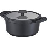 MasterChef | Braadpan met Glazen Deksel small: diameter 20 cm zwart potten & pannen aluminium kookgerei koken & tafelen | NADUVI outlet