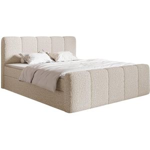 NADUVI - Chloe - Boxspring - Lichtbeige - Teddystof - Met Opbergvak