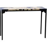 PTMD Collection | Sidetable Khine lengte 120 cm x breedte 40 cm x hoogte 80 cm zwart sidetables marmer, ijzer tafels meubels | NADUVI outlet