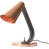 LOOK4LAMPS | Tafellamp Duck lampenkap diameter 12 cm x lamphoogte 35 cm koperkleurig, grijs tafellampen aluminium, metaal | NADUVI outlet