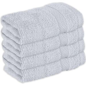 Vitality Pur - Handdoeken Sofia Collectie - Gastendoekje 30x50 – 100% Katoen - Grey - 4 stuks