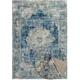 Vintage Tapijt - Zacht - Machinewasbaar Vloerkleed - Antislip - Premium Polyester Vezels - Blauw - 120cm x 160cm