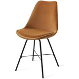 Urban Lifestyle | Eetkamerstoel June - totaal: breedte 47.5 cm x diepte 59.5 cm x goudbruin, zwart eetkamerstoelen velvet, | NADUVI outlet