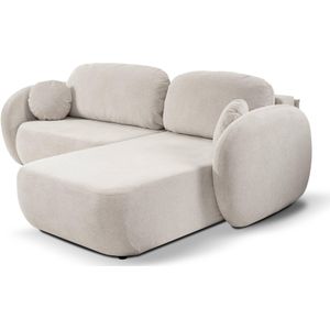 NADUVI - OLAN - Hoekbank - Beige - Chenille - Slaapfunctie Rechts