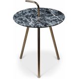 Lanterfant | Bijzettafel Zoe diameter 48 cm x hoogte 52.5 cm rosegoudkleurig, marmer-look bijzettafels staal, mdf, fineer | NADUVI outlet