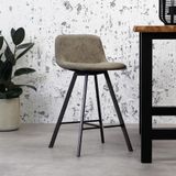 Dimehouse | Barkruk Riga breedte 45 cm x diepte 50 cm x hoogte 68 cm bruin barkrukken pu, kunstleer, metaal poefs & krukken | NADUVI outlet