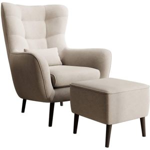 Fauteuil met hocker Verdiro velvet | NADUVI Collection