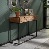 Dimehouse | Sidetable Pim lengte 35 cm x breedte 110 cm x hoogte 76 cm bruin sidetables acaciahout tafels meubels | NADUVI outlet