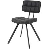 Dimehouse | Eetkamerstoel Madrid breedte 42 cm x diepte 54 cm x hoogte 80 cm antraciet eetkamerstoelen pu, kunstleer meubels | NADUVI outlet