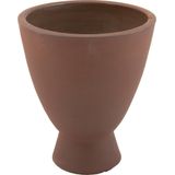 D&M Deco | Bloempot op voet Craze lengte 33 cm x breedte 33 cm x hoogte 39 cm bruinrood bloempotten keramiek vazen & bloempotten | NADUVI outlet