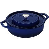 Swiss Diamond | Cast au Four Braadpan large: diameter 32 cm blauw, zilverkleurig potten & pannen aluminium, gietijzer kookgerei | NADUVI outlet