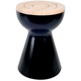 XLBoom | Kruk Boto diameter 35 cm x hoogte 50 cm zwart, naturel bijzettafels plastic, hout tafels meubels | NADUVI outlet