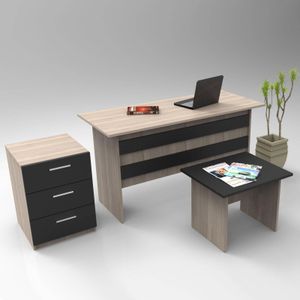 Set van bureau met bijzettafel en ladekastje Chip | Kalune Design