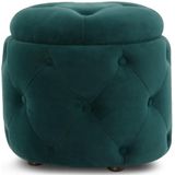Lanterfant | Poef Henry diameter 48 cm x hoogte 42 cm groen poefs fluweel meubels poefs & krukken | NADUVI outlet