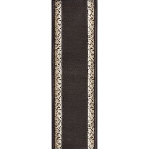 Hanse Home Tapijtloper Plant, 80 x 500 cm, zacht, laagpolig tapijt, retro vintage design, loper voor hal, slaapkamer, kinderkamer, badkamer, woonkamer, keuken, decoratieve loper, donkerbruin