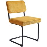 4udesigned | Eetkamerstoel Kopenhagen lengte 85 cm x breedte 49 cm x diepte 55 cm x zithoogte goudgeel eetkamerstoelen ribstof, | NADUVI outlet