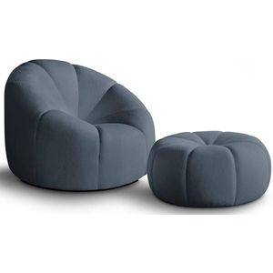 Fauteuil met poef Plush | NADUVI Collection