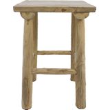 HSM Collection | Kruk Branch Vierkant lengte 30 cm x breedte 30 cm x hoogte 45 cm naturel krukken teakhout poefs & krukken | NADUVI outlet