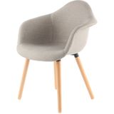 Hearthome & Living | Set van 2 eetkamerstoelen Winston polyester beige 64x62x80.5 cm eetkamerstoelen | NADUVI