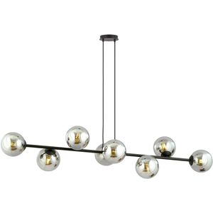 Zwarte hanglamp eettafel Valentino 8-lichts | Cozyhouse