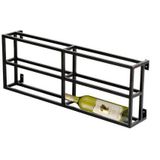 4udesigned | Wandwijnrek 2 x 2 flessen breedte 71 cm x diepte 9 cm x hoogte 26 cm zwart wijnrekken metaal koken & tafelen | NADUVI outlet