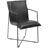 PTMD Collection | Eetkamerstoel Djuna lengte 47.5 cm x breedte 53 cm x hoogte 85 cm zwart eetkamerstoelen buffel leer, ijzer | NADUVI outlet