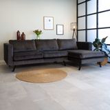 Dimehouse | Hoekbank Gino hoekdeel rechts velours grijs 270x150 cm hoekbanken | NADUVI