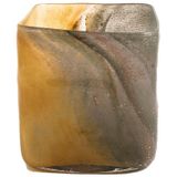 D&M Deco | Bloempot Jazzy lengte 15 cm x breedte 15 cm x hoogte 16 cm benzinekleurig bloempotten glas vazen & bloempotten | NADUVI outlet