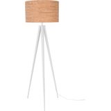 Zuiver | Vloerlamp Tripod Cork breedte 50 cm x hoogte 157 cm wit vloerlampen kurk, metaal verlichting vloerlampen | NADUVI outlet