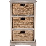 Safavieh Furniture | Nachtkastje Marsha lengte 43 cm x breedte 43 cm x hoogte 74.93 cm beige nachtkastjes hout kasten meubels | NADUVI outlet